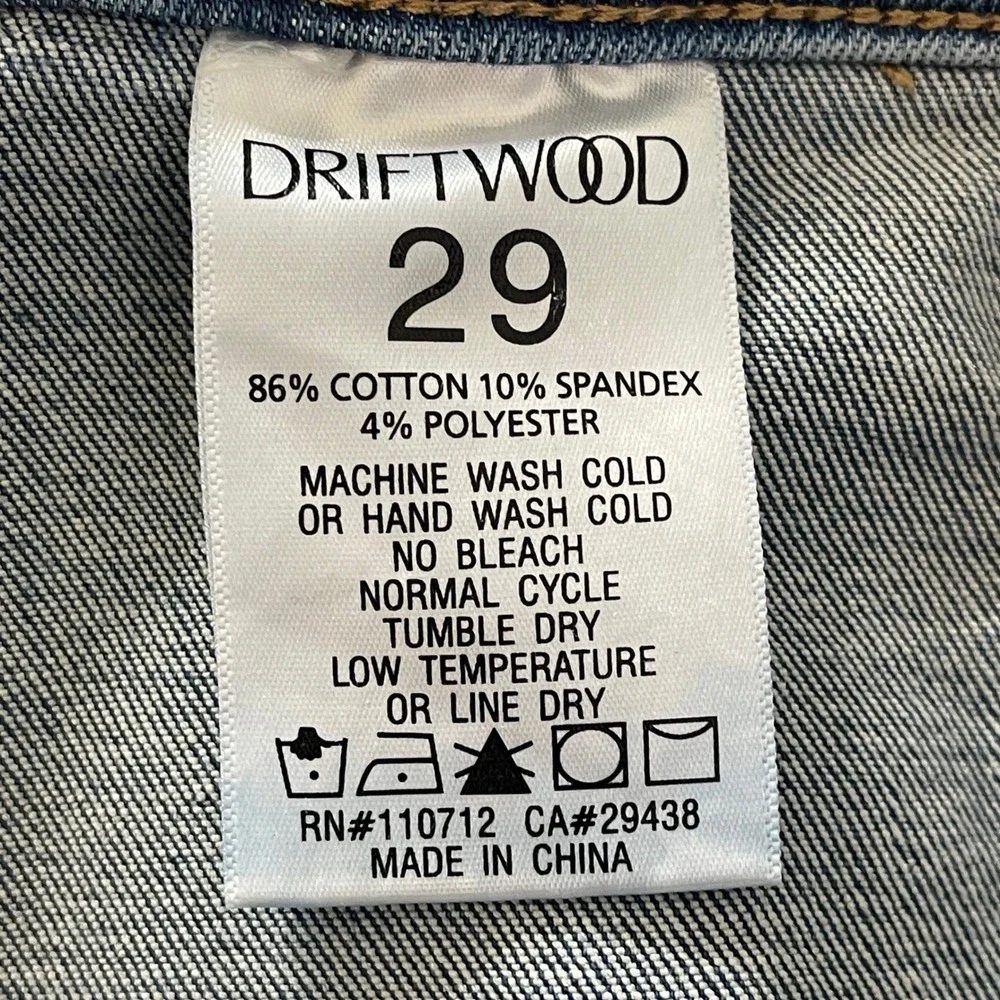 Driftwood Piper Floral Embroidered Denim Cargo Midi Skirt Blue Womens Size 29 - Picture 9 of 9